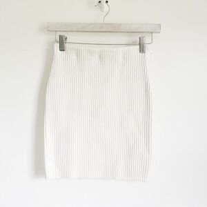 NWT! & Other Stories Cream Ribbed Sweater Knit Mini Skirt sz XS